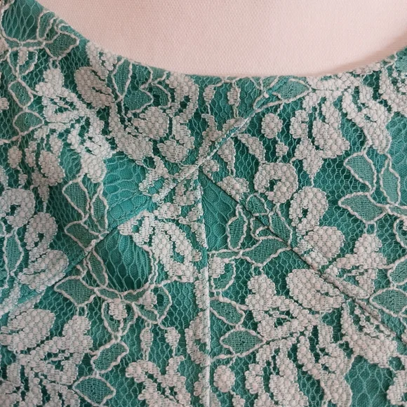Cynthia Rowley Teal Floral Lace Dress – Small - Picture 14 of 14